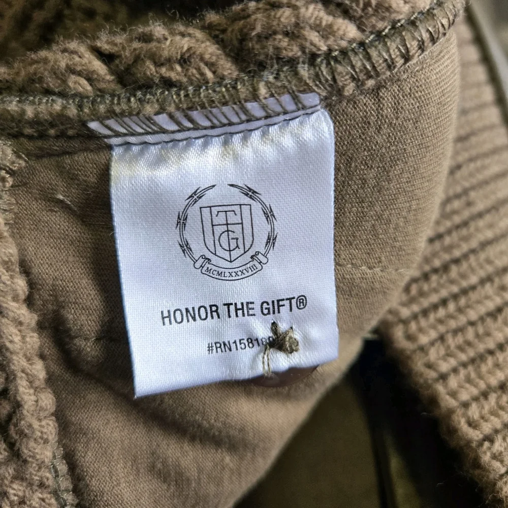 Honor The Gift Olive Vegan Leather Knit Sweater Jacket XL Urban Streetwear NWT